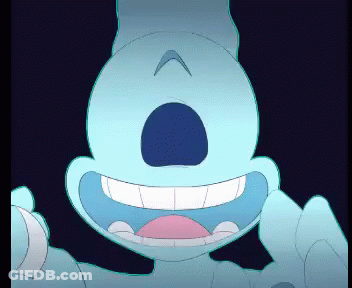 A Close Up Of A Cartoon Character 'S Face With A Big Smile GIF