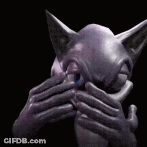 A Close Up Of A Cartoon Character 'S Face With A Black Background GIF