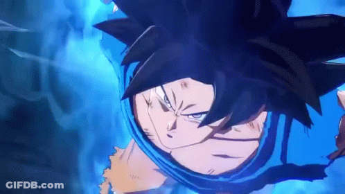 A Close Up Of A Cartoon Character 'S Face With A Blue Background . GIF