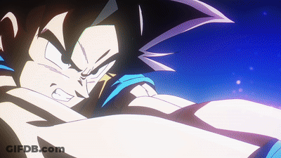 A Close Up Of A Cartoon Character 'S Face With A Blue Background GIF