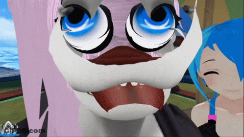 A Close Up Of A Cartoon Character 'S Face With A Blue Eye GIF