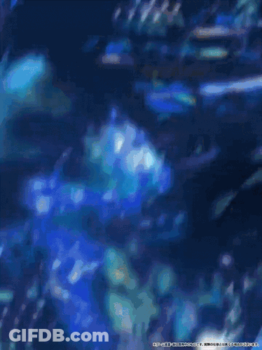 A Close Up Of A Cartoon Character 'S Face With A Blue Hair GIF