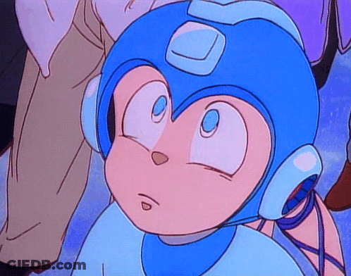 A Close Up Of A Cartoon Character 'S Face With A Blue Helmet GIF