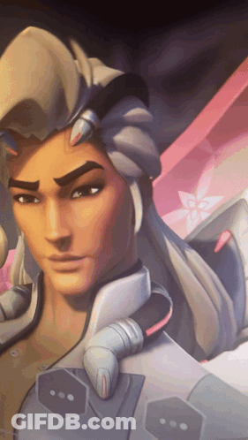 A Close Up Of A Cartoon Character 'S Face With A Flower In The Background GIF