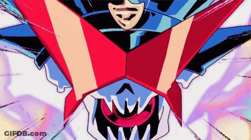 A Close Up Of A Cartoon Character 'S Face With A Huge Mouth . GIF