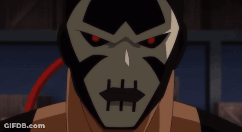 A Close Up Of A Cartoon Character 'S Face With A Mask On GIF