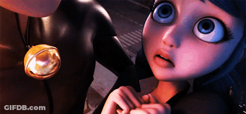 A Close Up Of A Cartoon Character 'S Face With A Necklace Around Her Neck GIF