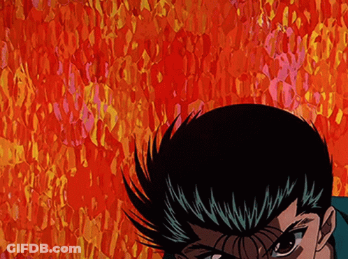 A Close Up Of A Cartoon Character 'S Face With A Red Background GIF