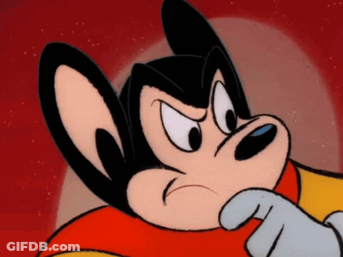 A Close Up Of A Cartoon Character 'S Face With A Red Background GIF