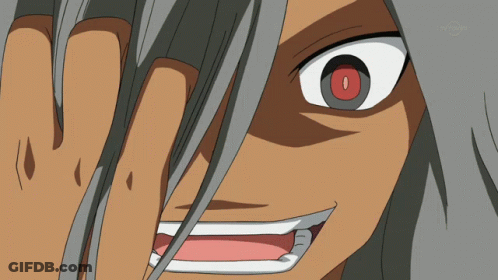 A Close Up Of A Cartoon Character 'S Face With A Red Eye And The Word Tokyo On The Bottom GIF