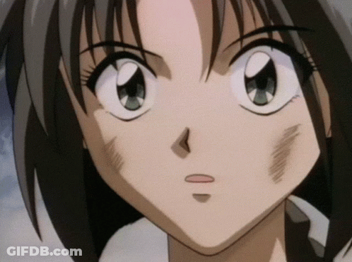 A Close Up Of A Cartoon Character 'S Face With A Scratch On Her Face GIF