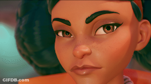 A Close Up Of A Cartoon Character 'S Face With A Serious Expression GIF