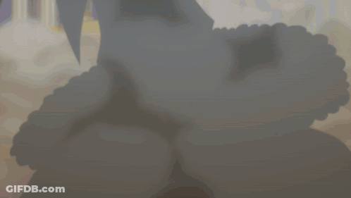A Close Up Of A Cartoon Character 'S Face With A Shadow On The Ground GIF