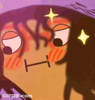 A Close Up Of A Cartoon Character 'S Face With A Star On It GIF
