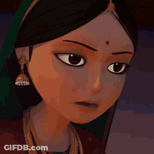 A Close Up Of A Cartoon Character 'S Face With A Surprised Expression GIF