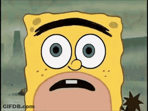 A Close Up Of A Cartoon Character 'S Face With A Surprised Expression GIF