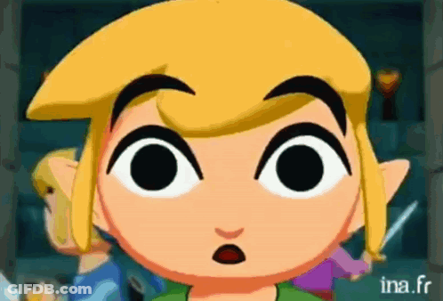 A Close Up Of A Cartoon Character 'S Face With A Surprised Expression . GIF