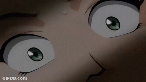 A Close Up Of A Cartoon Character 'S Face With A Surprised Look On Her Face GIF