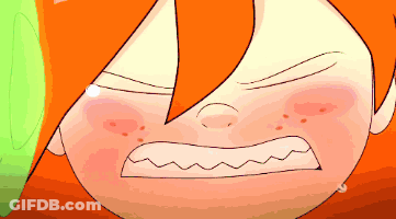 A Close Up Of A Cartoon Character 'S Face With A Tear Coming Out Of It GIF