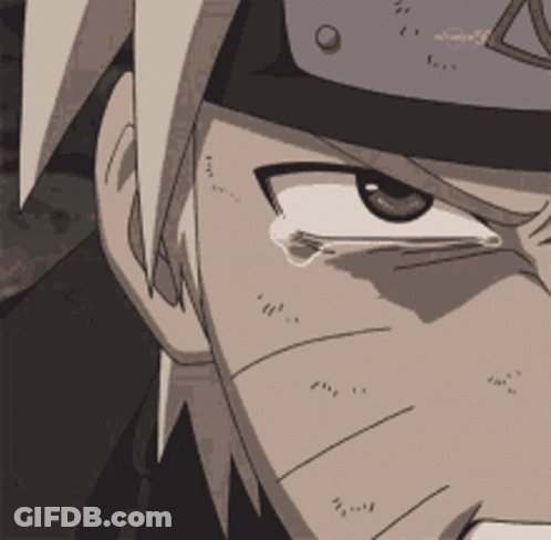 A Close Up Of A Cartoon Character 'S Face With A Tear Running Down His Cheek GIF