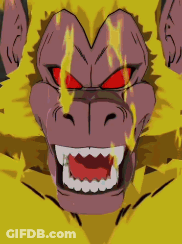 A Close Up Of A Cartoon Character 'S Face With A Yellow Background GIF