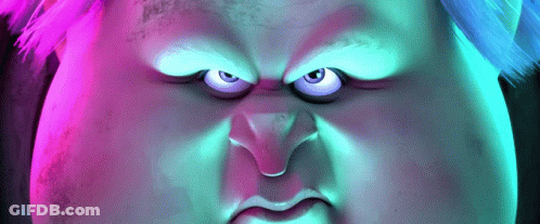 A Close Up Of A Cartoon Character 'S Face With An Angry Look On His Face GIF