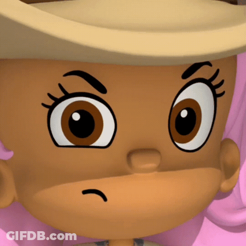 A Close Up Of A Cartoon Character 'S Face With Big Eyes GIF