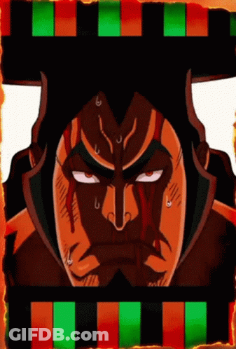 A Close Up Of A Cartoon Character 'S Face With Blood Coming Out Of It GIF