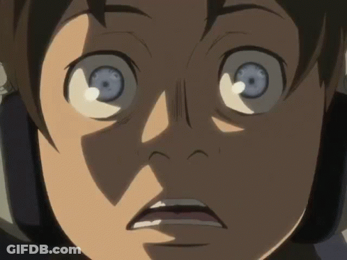 A Close Up Of A Cartoon Character 'S Face With Blue Eyes GIF