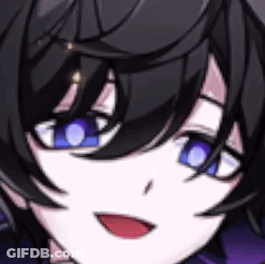 A Close Up Of A Cartoon Character 'S Face With Blue Eyes . GIF