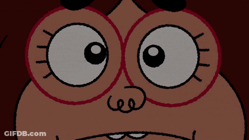 A Close Up Of A Cartoon Character 'S Face With Braces GIF