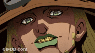 A Close Up Of A Cartoon Character 'S Face With Green Lips And Gold Teeth GIF