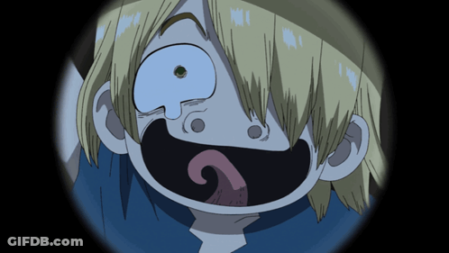 A Close Up Of A Cartoon Character 'S Face With His Tongue Sticking Out GIF