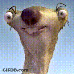 A Close Up Of A Cartoon Character 'S Face With Large Eyes GIF