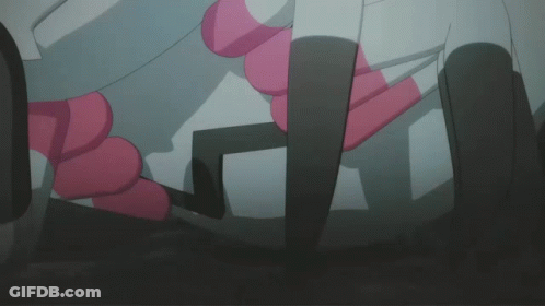 A Close Up Of A Cartoon Character 'S Face With Pink Dots On It GIF