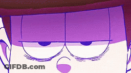 A Close Up Of A Cartoon Character 'S Face With Purple Eyes And A Hat . GIF