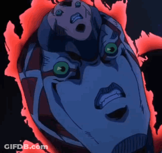 A Close Up Of A Cartoon Character 'S Face With Red Eyes GIF