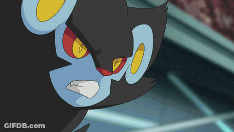 A Close Up Of A Cartoon Character 'S Face With Red Eyes GIF