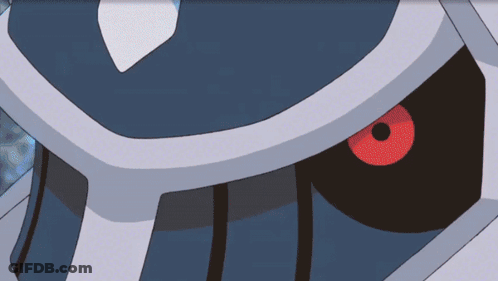 A Close Up Of A Cartoon Character 'S Face With Red Eyes GIF