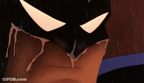 A Close Up Of A Cartoon Character 'S Face With Tears Coming Out Of It GIF