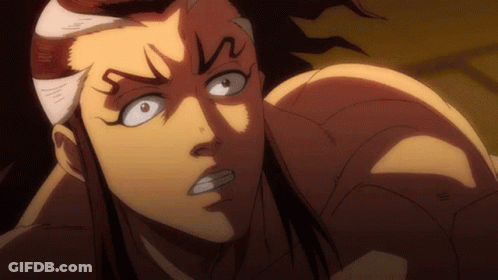 A Close Up Of A Cartoon Character 'S Face With The Letter V On It GIF