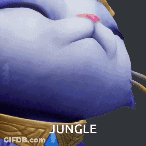 A Close Up Of A Cartoon Character 'S Face With The Word Jungle Below It GIF