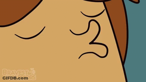 A Close Up Of A Cartoon Character 'S Face With The Words Bravest Warriors Below It GIF