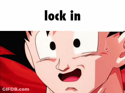 A Close Up Of A Cartoon Character 'S Face With The Words Lock In Above It GIF