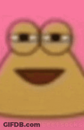 A Close Up Of A Cartoon Character 'S Face With Two Eyes And A Mouth . GIF