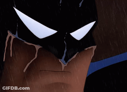 A Close Up Of A Cartoon Character 'S Face With Water Dripping From It GIF