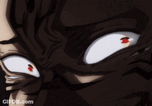 A Close Up Of A Cartoon Character 'S Face With White Eyes GIF
