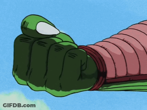 A Close Up Of A Cartoon Character 'S Fist With A Blue Background GIF