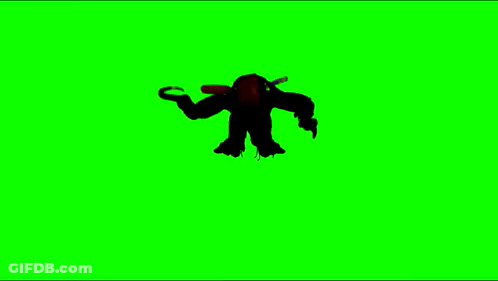 A Close Up Of A Cartoon Character 'S Mouth With A Green Screen Behind It . GIF