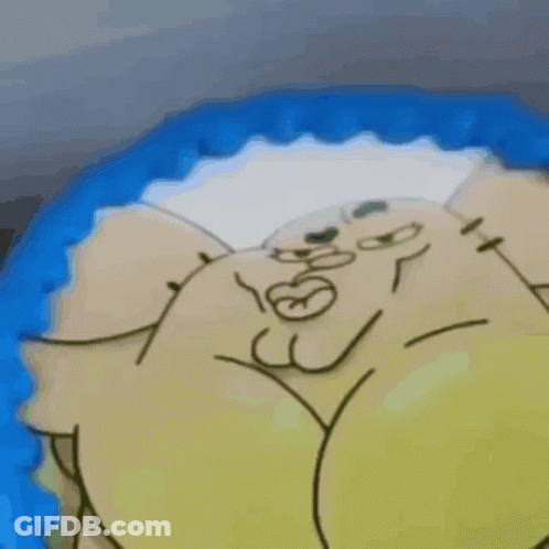 A Close Up Of A Cartoon Character 'S Torso With A Tattoo On It GIF